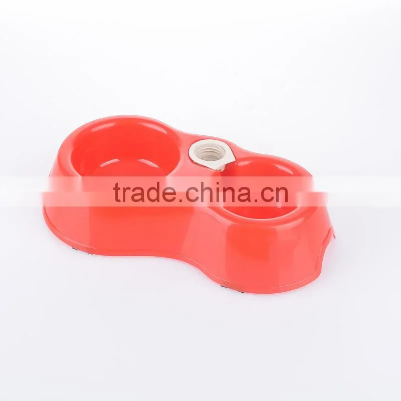 Eco-friendly plastic double dog bowl pet water feeder