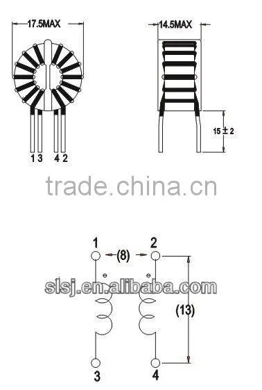 high efficiency toroidal common mode choke coils