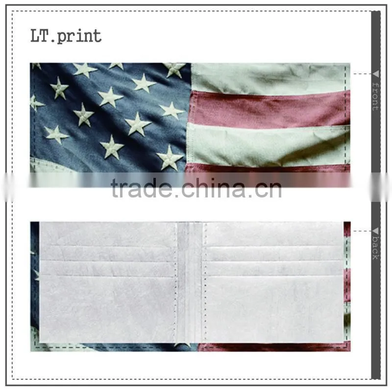 Custom design billfold wallet and tyvek wallet printed wallet