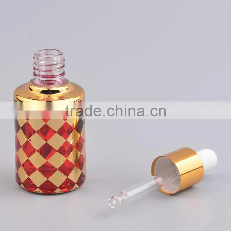 empty transparent bottle glass essential oil bottles with aluminum dropper cap