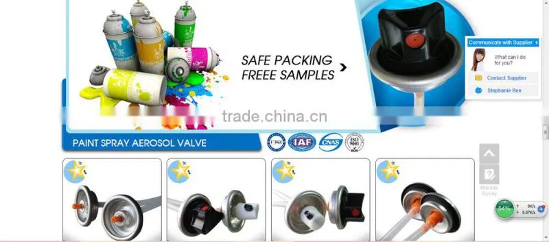 One inch routine paint aerosol spray valve