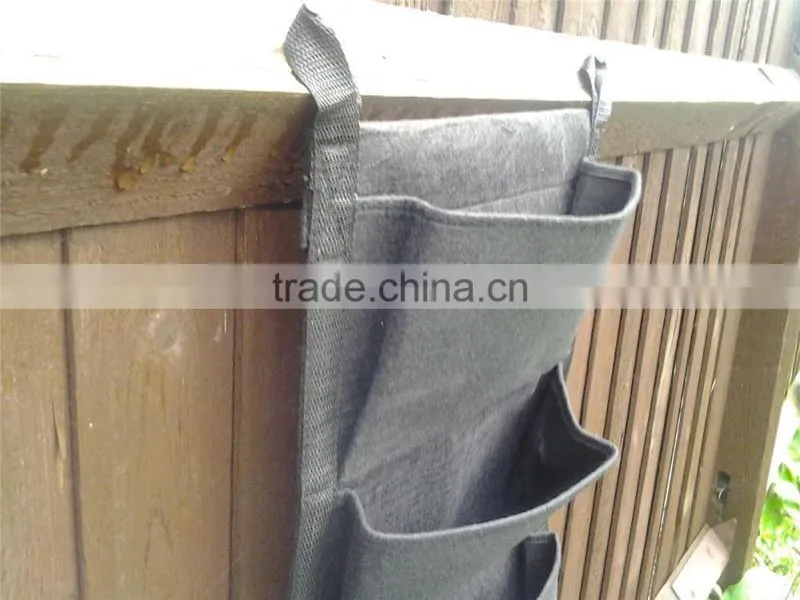 Grey Wall Vertical Gardening Wall Planter,Garden Living Wall Garden Planter 4 POCKETS