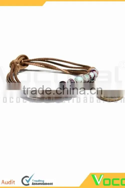 Handmade Wax Wire Ceramic Bead Bracelet