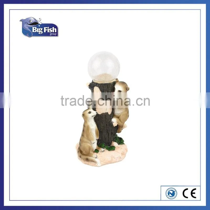 Polyresin Meerkat Statue surround Globe Solar LED Garden Solar Light