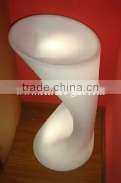 FO-8547 Led bar furniture sets,plastic bar stool,led light stool