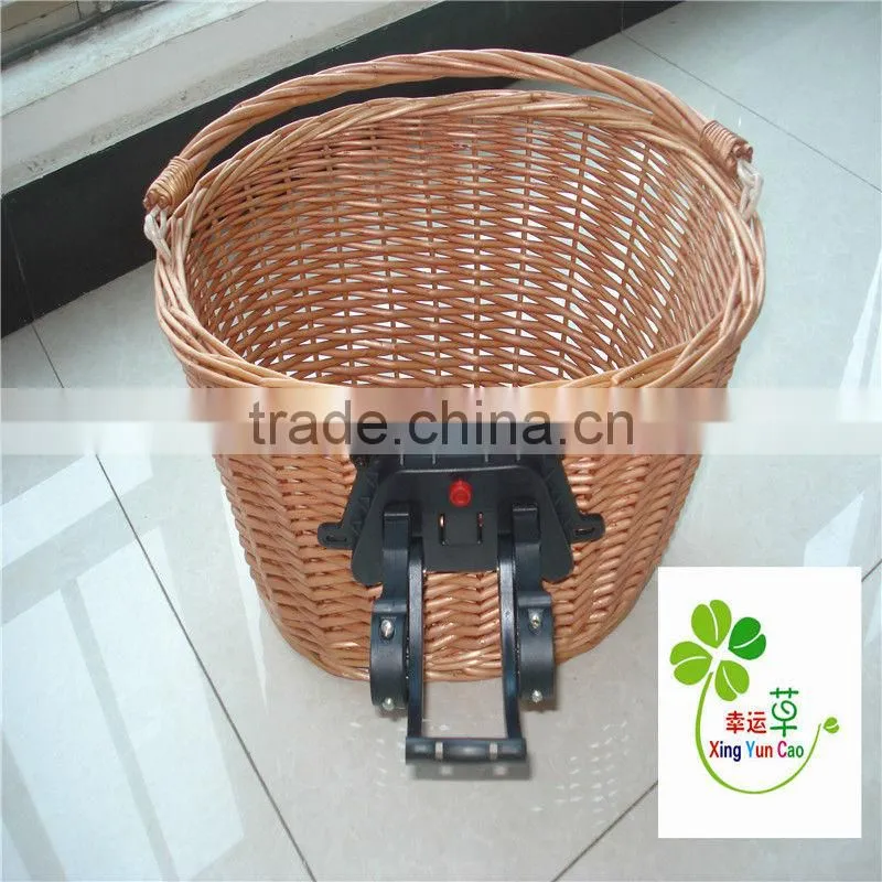 bicycle basket made with wicker