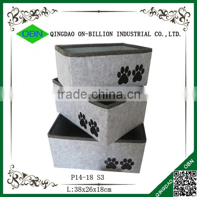 Wholesale handmade cheap red foldable felt basket handbag