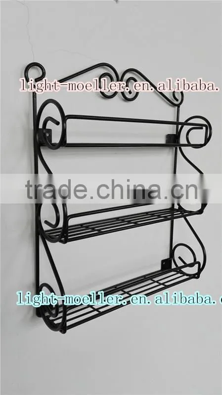 Wrought Iron Scroll 3-Tier Spice Rack