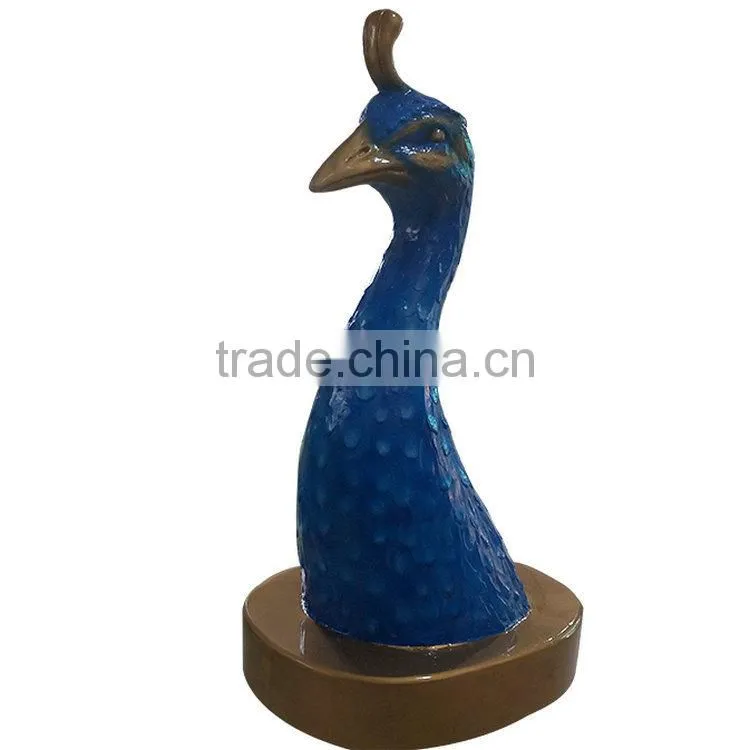 Customized life-size fiberglass peacock figure