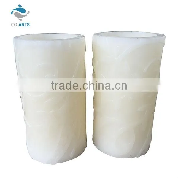 Good quality white real wax battery charge flameless led candle