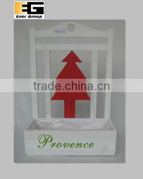 rectangular white wash wood hanging planter