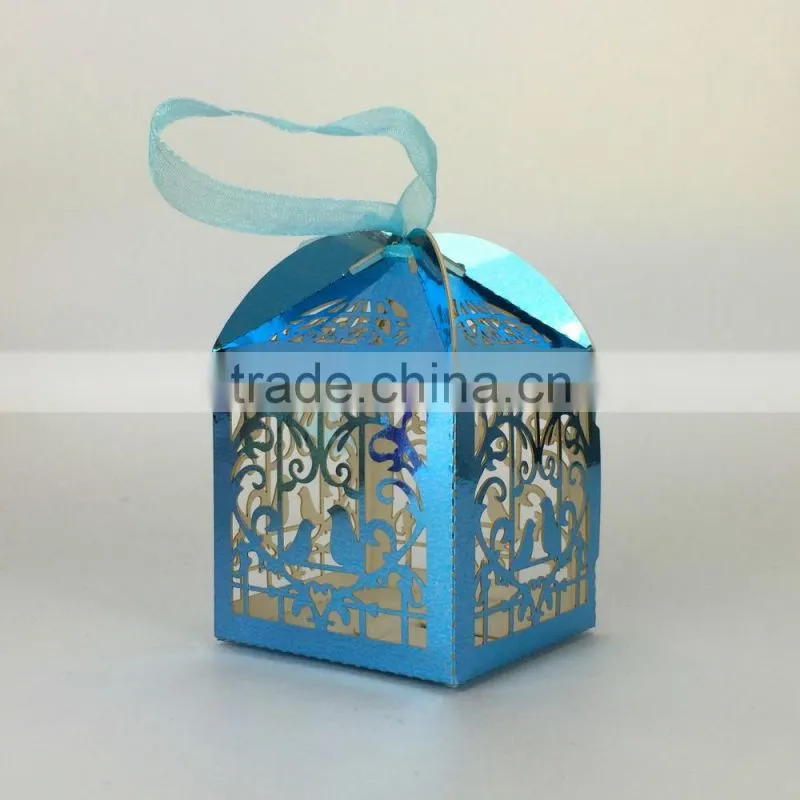 Customized foldable sweet wedding candy box romantic paper wedding box