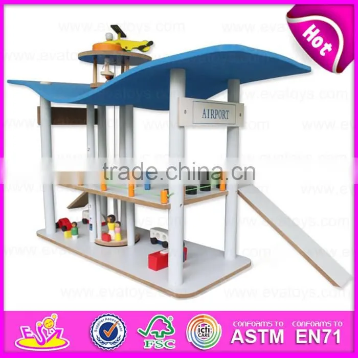 2016 new products pretend play kids wooden car garage W04B042