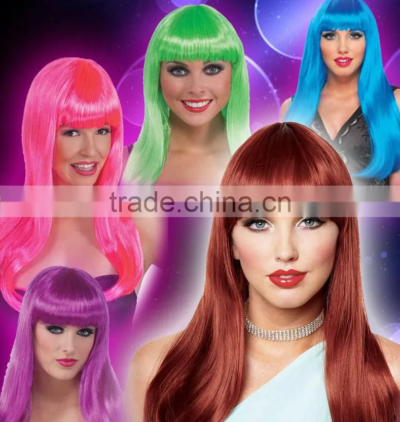 Women Sexy Synthetic Full Bangs Short Straight Wigs BOB Cosplay Party Wig