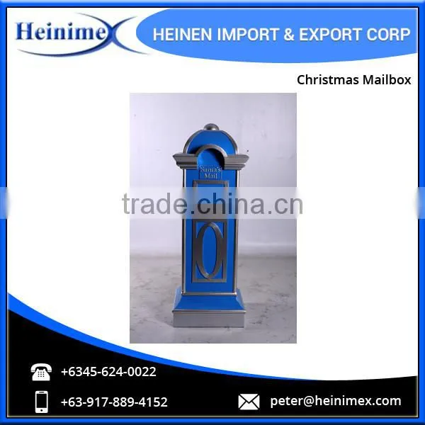 Premium Quality Blue and Silver Christmas Mailbox