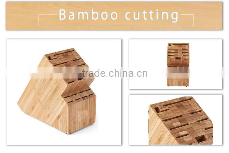 Aonong Eco-friendly Easy Kitchen Tools Bamboo Knife Storage Block For Sale