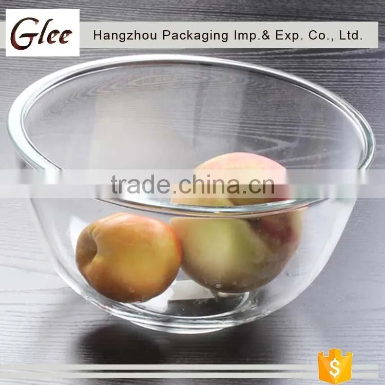 Round unique wonderful Large Glass Salad Bowl