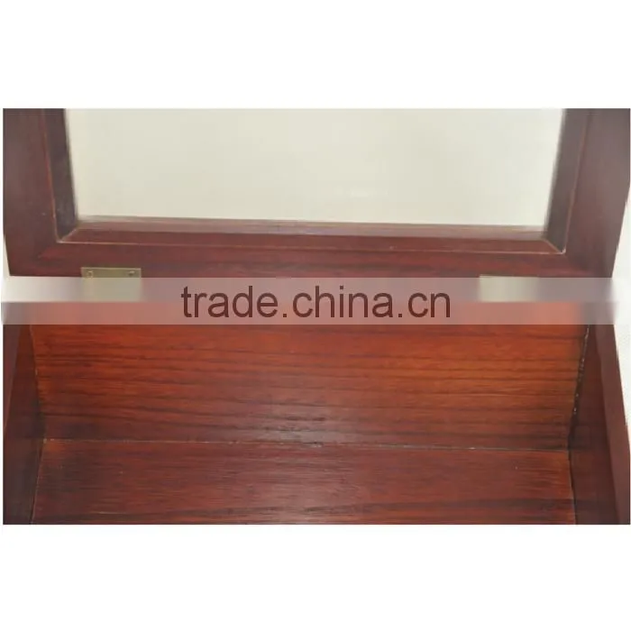 Factory Price Wooden Tea Box With Glass Top, Glass Lid Wooden Tea Box, Handmade Wooden Tea Box