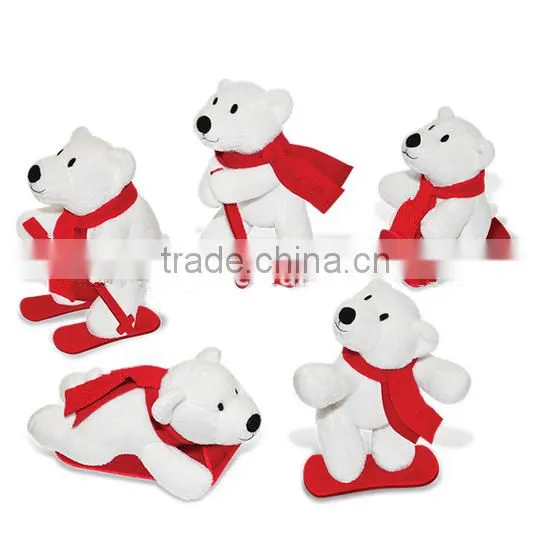Cuddly stuffed vivid sitting forest animal toys white plush custom polar bear