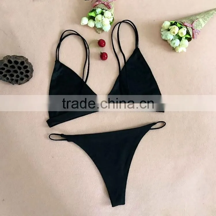 2016 new style 4 pure color fashion sexy girl bikini set