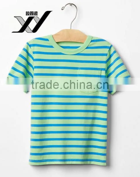 2017 China Clothing Supplier 100% Cotton Kids Light Stripe Boys T-Shirts Design