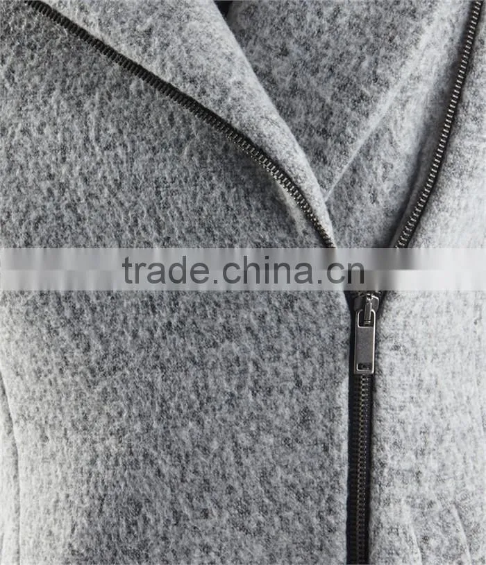 latest minimalist biker-style luxury women corduroy winter coat with zipper