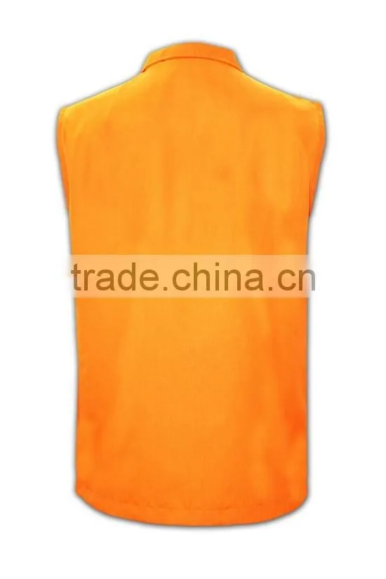 China manufactory high quality plain orange multi pocket work vest