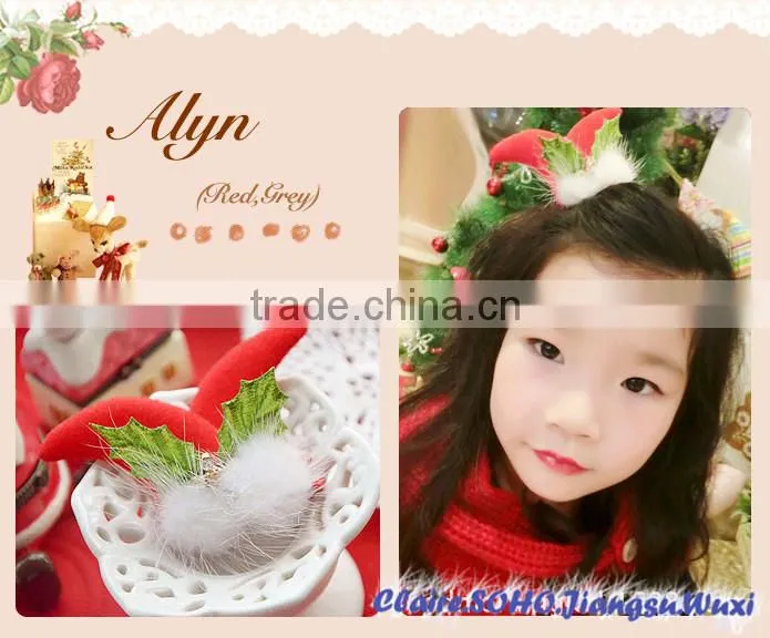 Alibaba Wholesale mini top headband santa hats Christmas headband