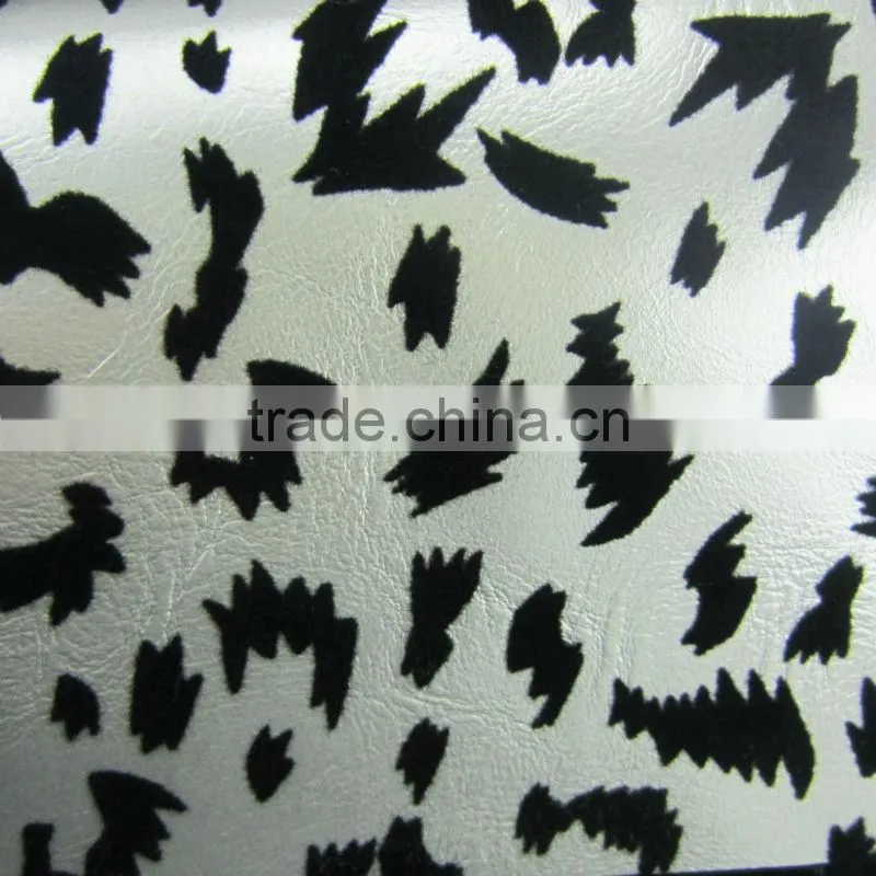 High quality flocking PU leather for sofa