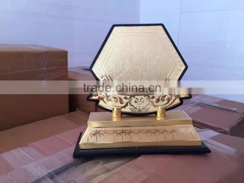 2017 New design metal trophy /wooden base trophy / black acrylic trophy /crystal trophy JC-01