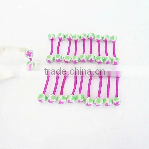 hot printed windmill acrylic ball EBA shaft flexible tongue piercing body jewelry