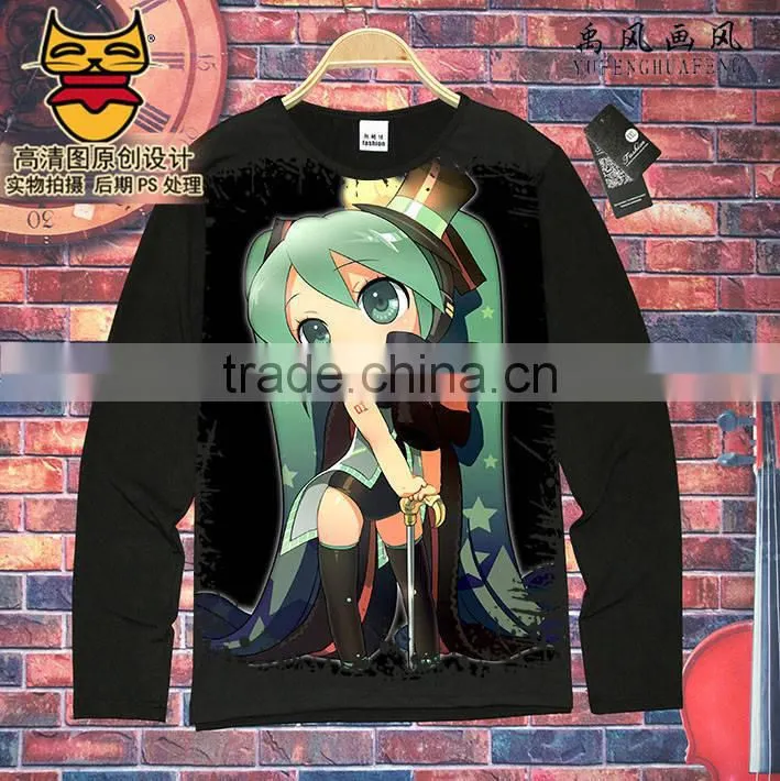 Mens Womens Hatsune Miku Long Sleeves QMilch Anime T Shirt ( S-XXXL )