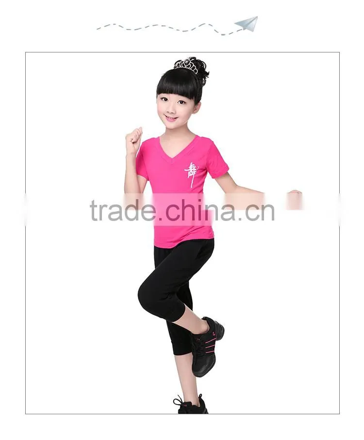 Gymnastics Casual Ballet Pants Black Cotton Girls Kids Capri Pants