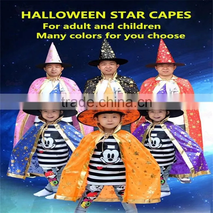 China cheap 100% polyester children halloween black one cape 80 cm