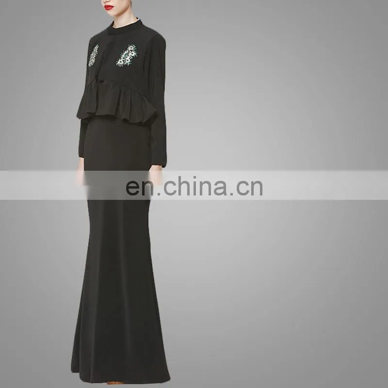 Jacket Maxi Dress Peplum Mermaid Shape Skirt
