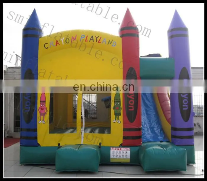 2016manufacturer professional production PVC inflatable enterrtainment castle inflatable plastic slide inflatable bluncer