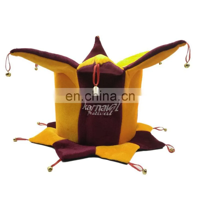 MCH-1011 Party Carnival wholesale custom logo foam hats funny adult jester clown Hats with horns for adults