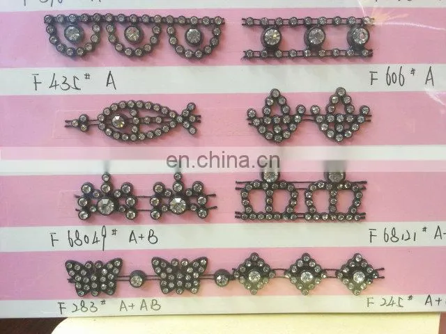 2016 new arrival fashion design plastic crystal rhinestone banding plastic rhinestone trimming