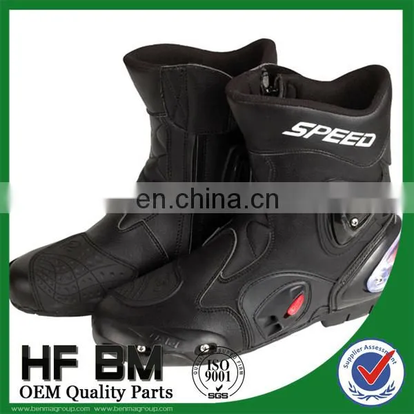 Good Price for Wholesale ! mens leather motorcycle racing boots (Black,white,red)