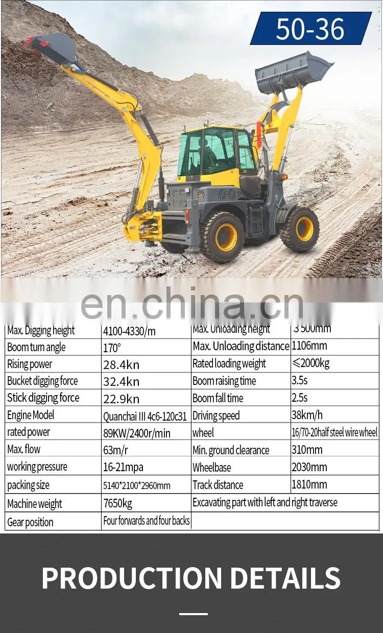 price of front loader and excavators excavating and loading machine in China