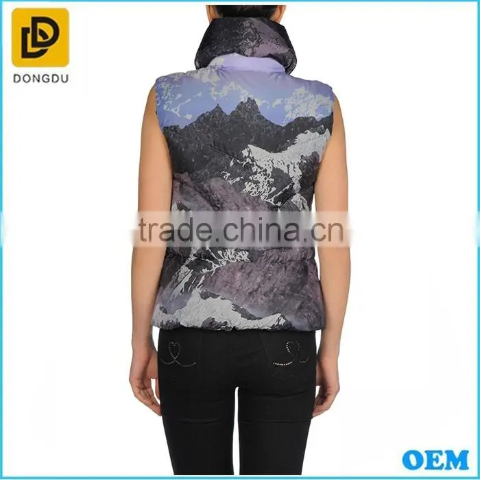 2016 new design sleeveless short duck down jackets