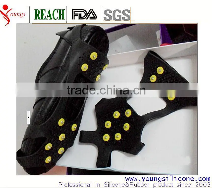 Hot sale factory price natural rubber slip resistant rubber sole shoe ice cleats grips rubber shoes cover anti-slip ice cleats