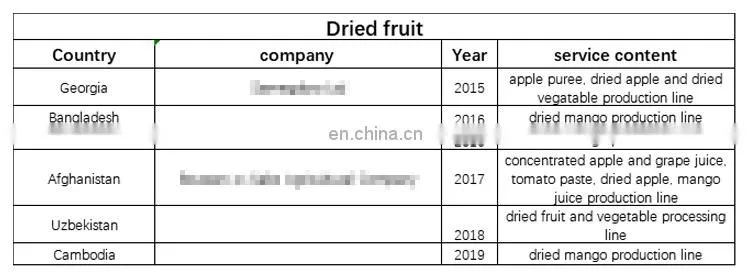 Automatic dry/dried/drying fruit plant machine processing line manufacturer
