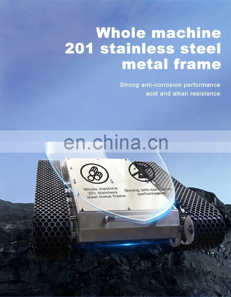 IP65 waterproof stainless steel Small size portable rubber track platform remote crawler robot chassis