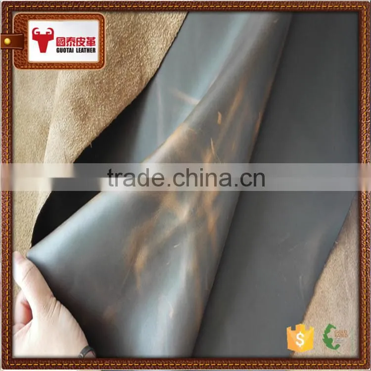 genuine crazy horse leather supplier in China