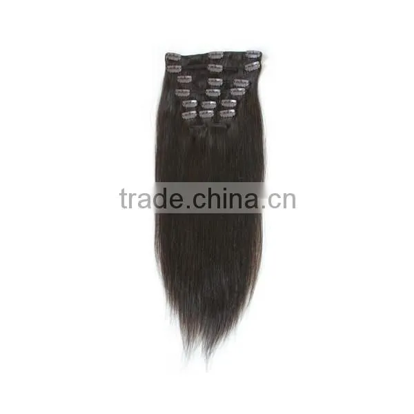 blond full head European clip in hair extensions