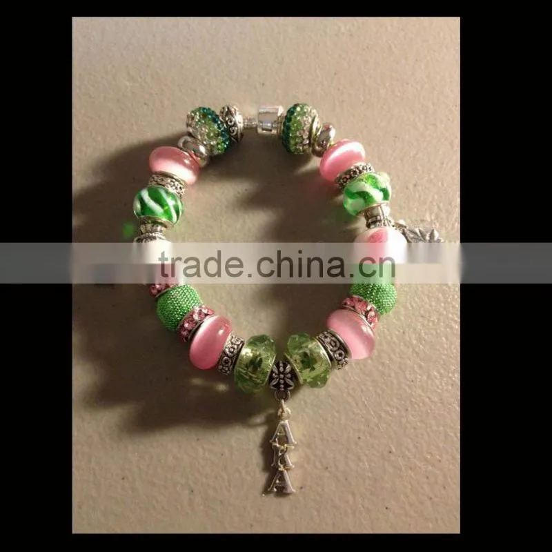 Alpha Kapp Alpha wholse alloy AKA bracelets beads sorority bracelets for girls and women Sorority PDI Charm Bracelet