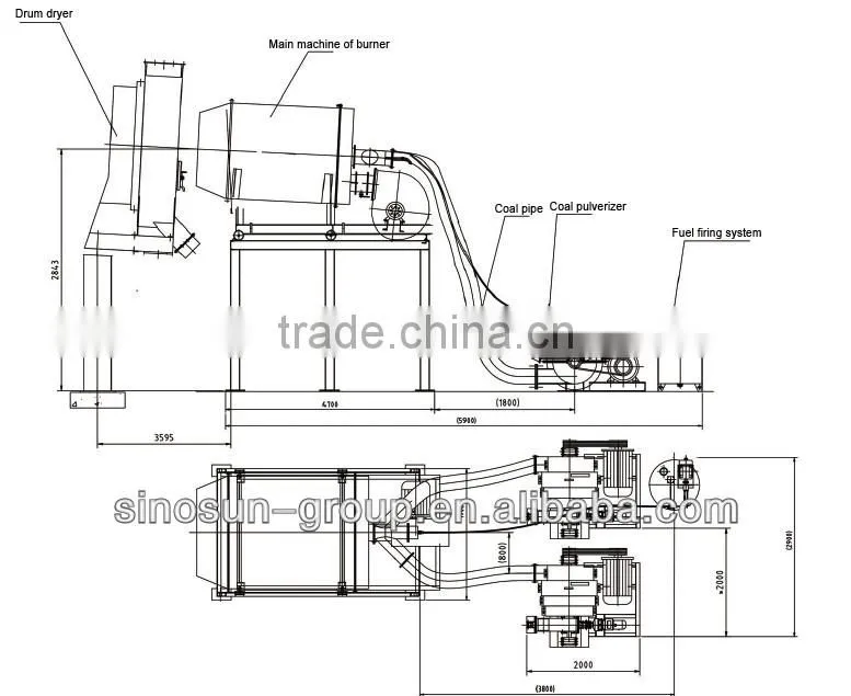 MFR80 pulverized coal fired burner used for asphalt plant