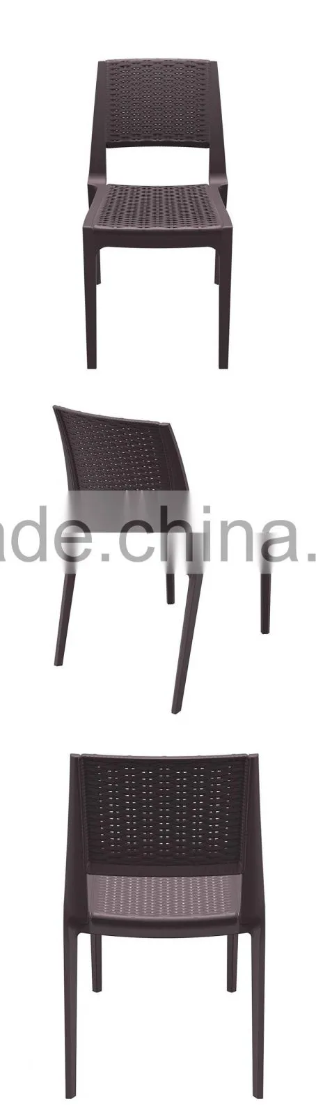 Set Of 4 Simple Fashion Casual Synthetic French Bistro Rattan Chairs Cheap Wicker Rattan Chairs