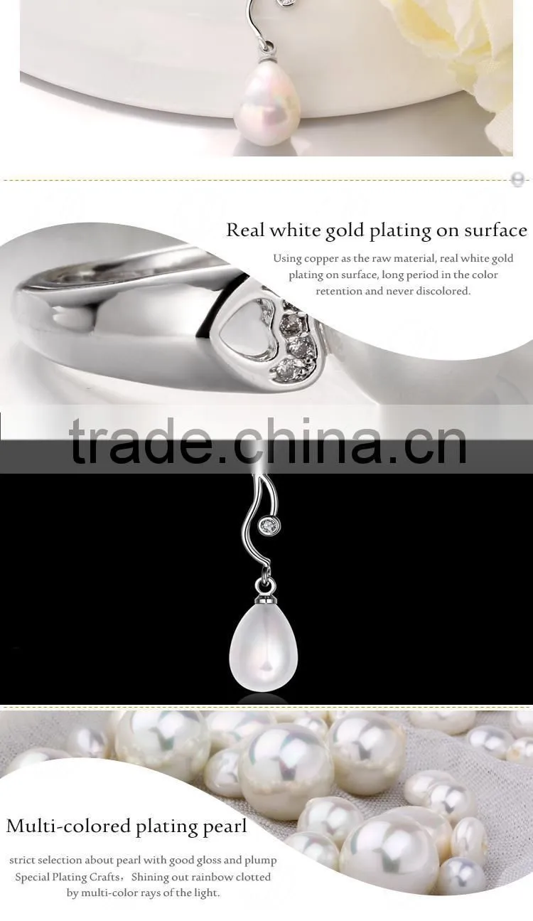 Innovative New White Gold Coated Custom Fashion Pendant Setting Pearl